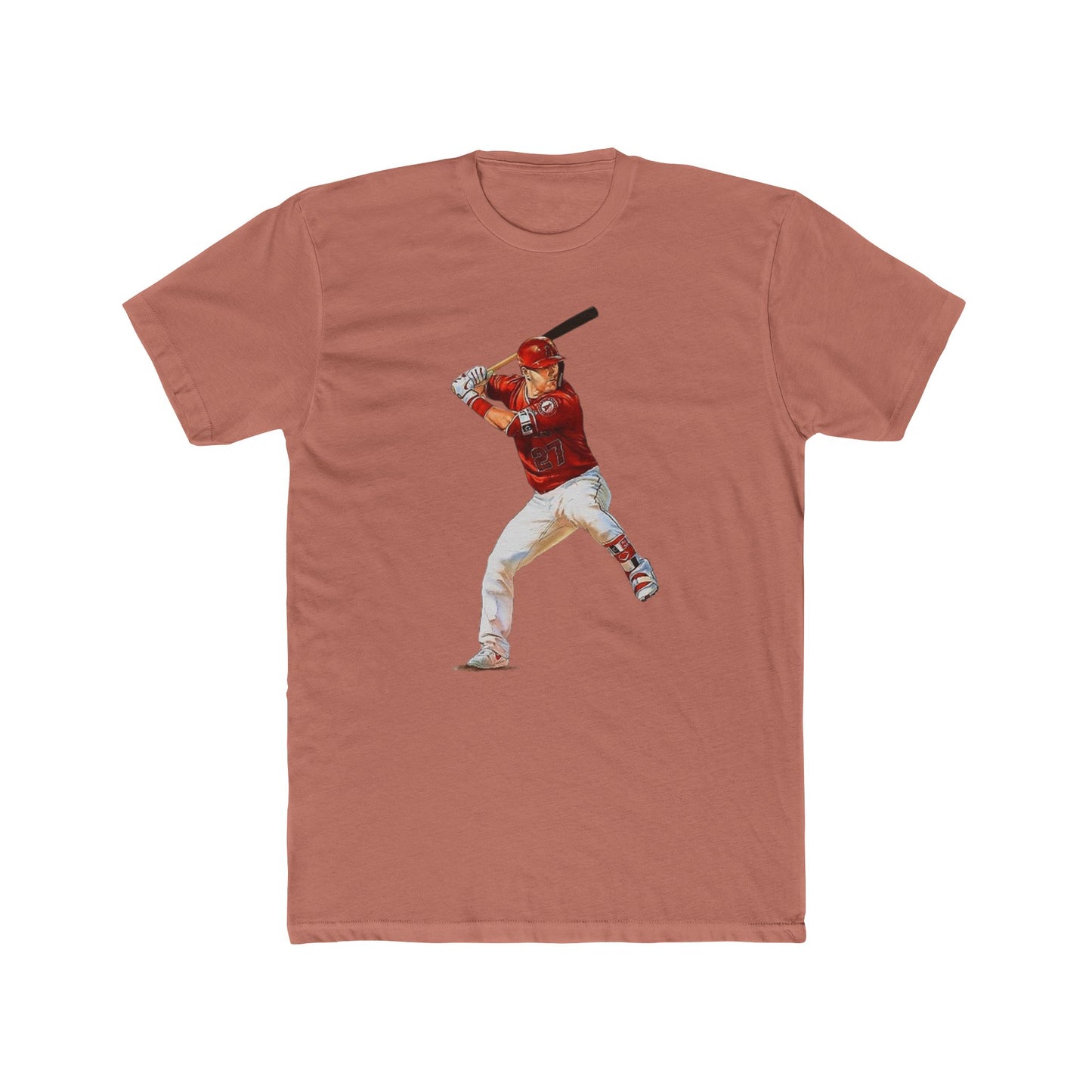 Mike trout tshirt angels California baseball vintage art Men's Cotton Crew Tee