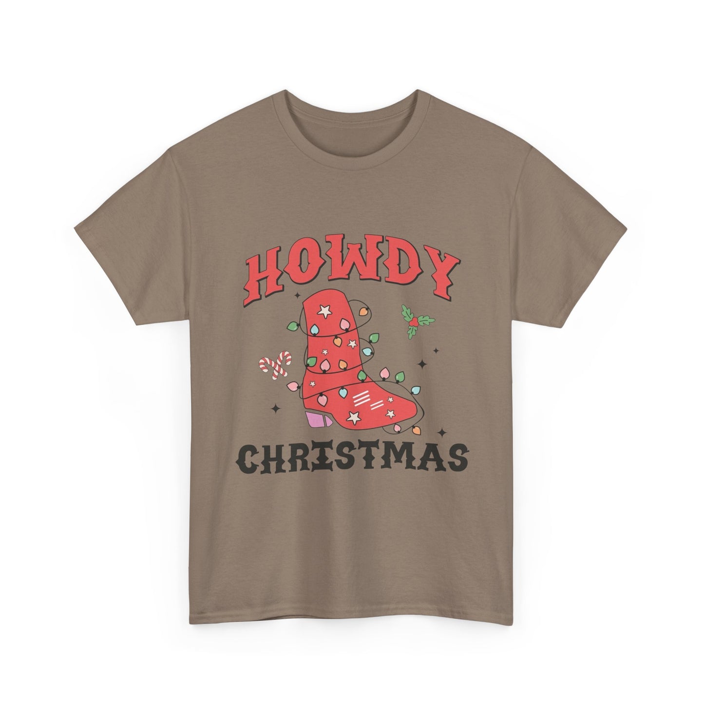 Howdy Christmas Graphic T Shirt NEW Unisex Heavy Cotton Tee