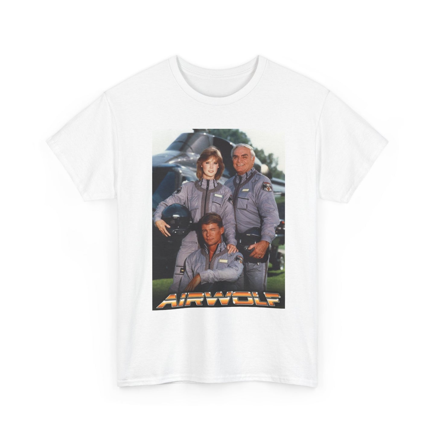 Airwolf Graphic T Shirt Vintage 90s Tv Series Retro Unisex Heavy Cotton Tee