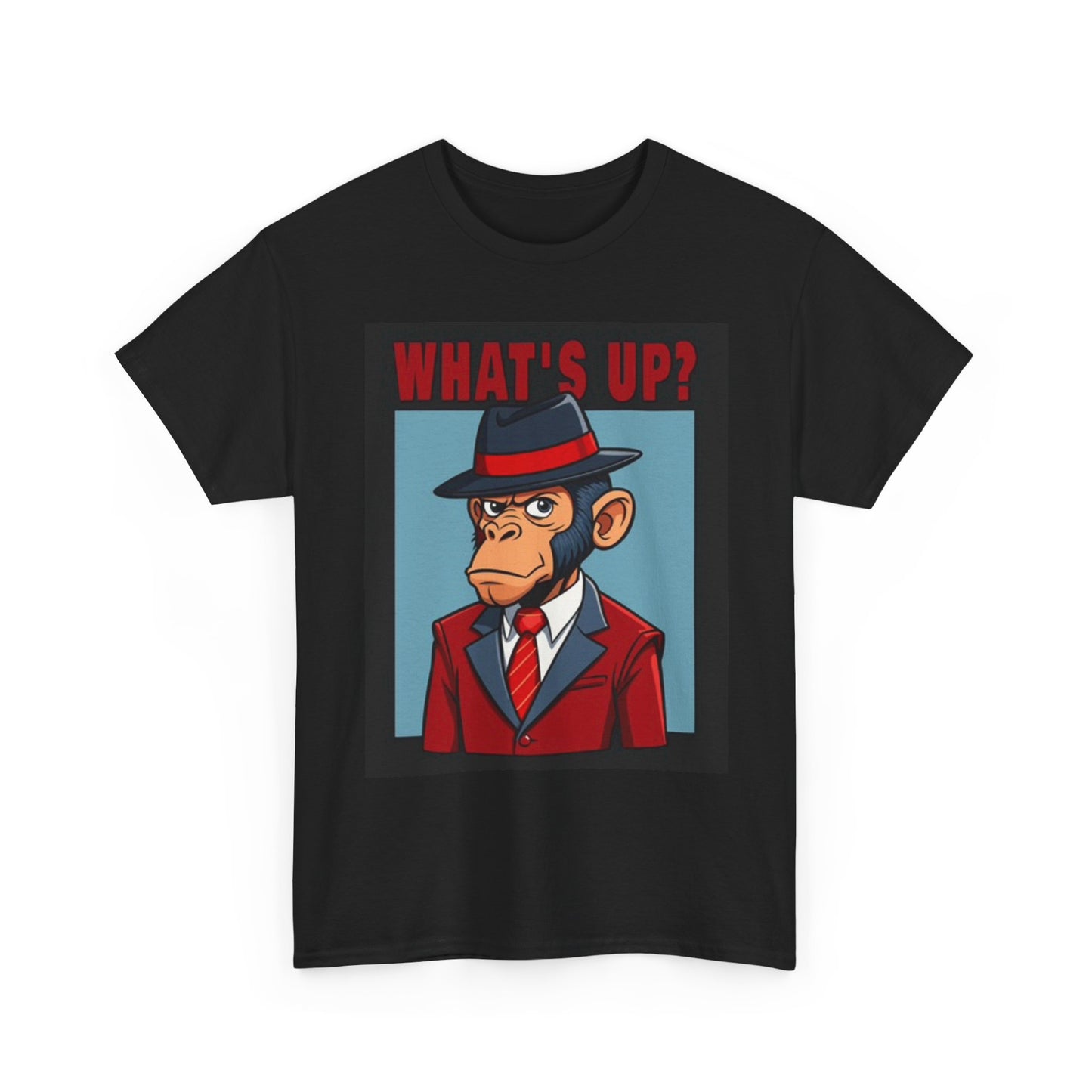 What's Up Funny Monkey T Shirt Meme Jokes Comedy Unisex Heavy Cotton Tee
