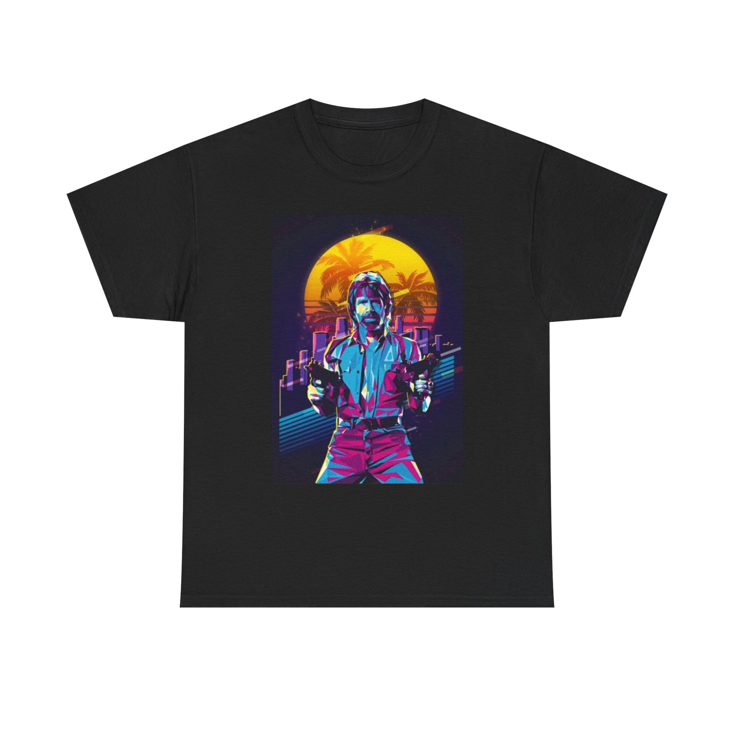Chuck Norris Funny Graphic T Shirt Vintage Meme Unisex Heavy Cotton Tee