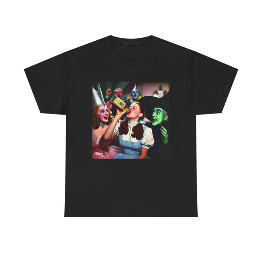 Funny Wizard Of Oz Boozing Graphic T Shirt NEW Adult Tee