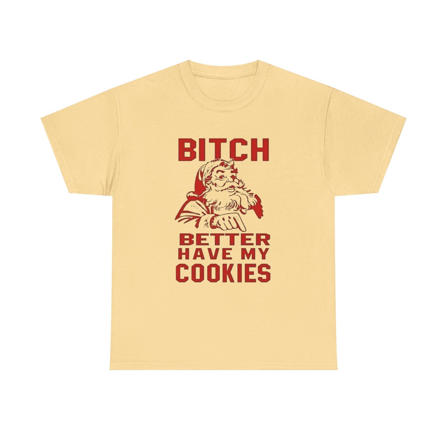 Santa Hilarious Cookies Jokes Christmas Graphic T Shirt Unisex Heavy Cotton Tee