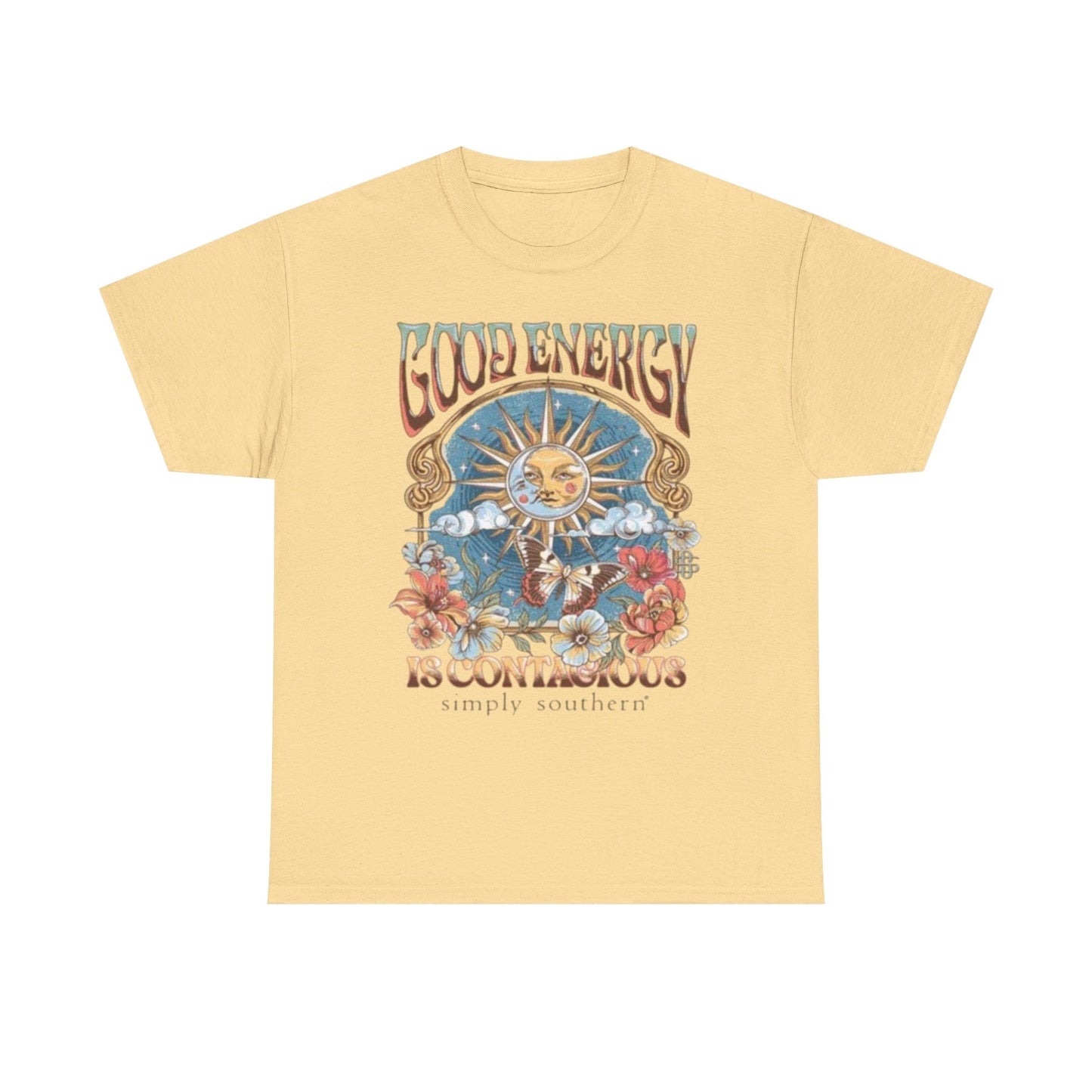 Good Energy Is Contagious Graphic T-Shirt Unisex Heavy Cotton Tee Gift NEW