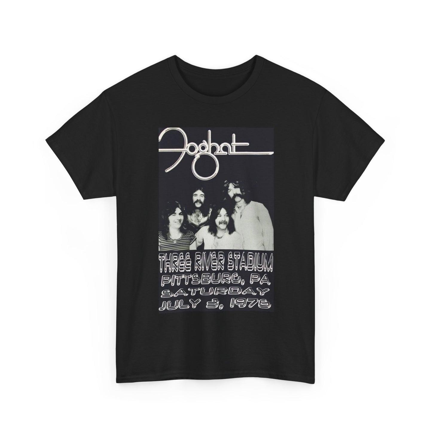 FogHat Tshirt Vintage Rock Poster Retro 70s Woodstock Unisex Heavy Cotton Tee hy