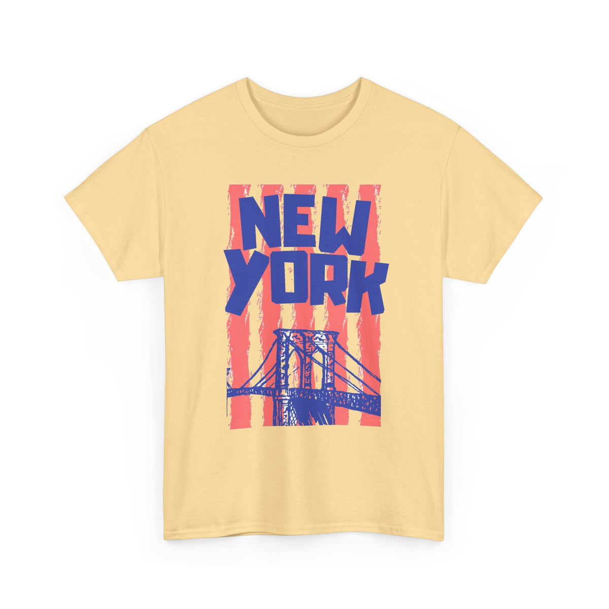 New York City Bridge Graphic T Shirt Men's Classic Retro Heavy Cotton Tee