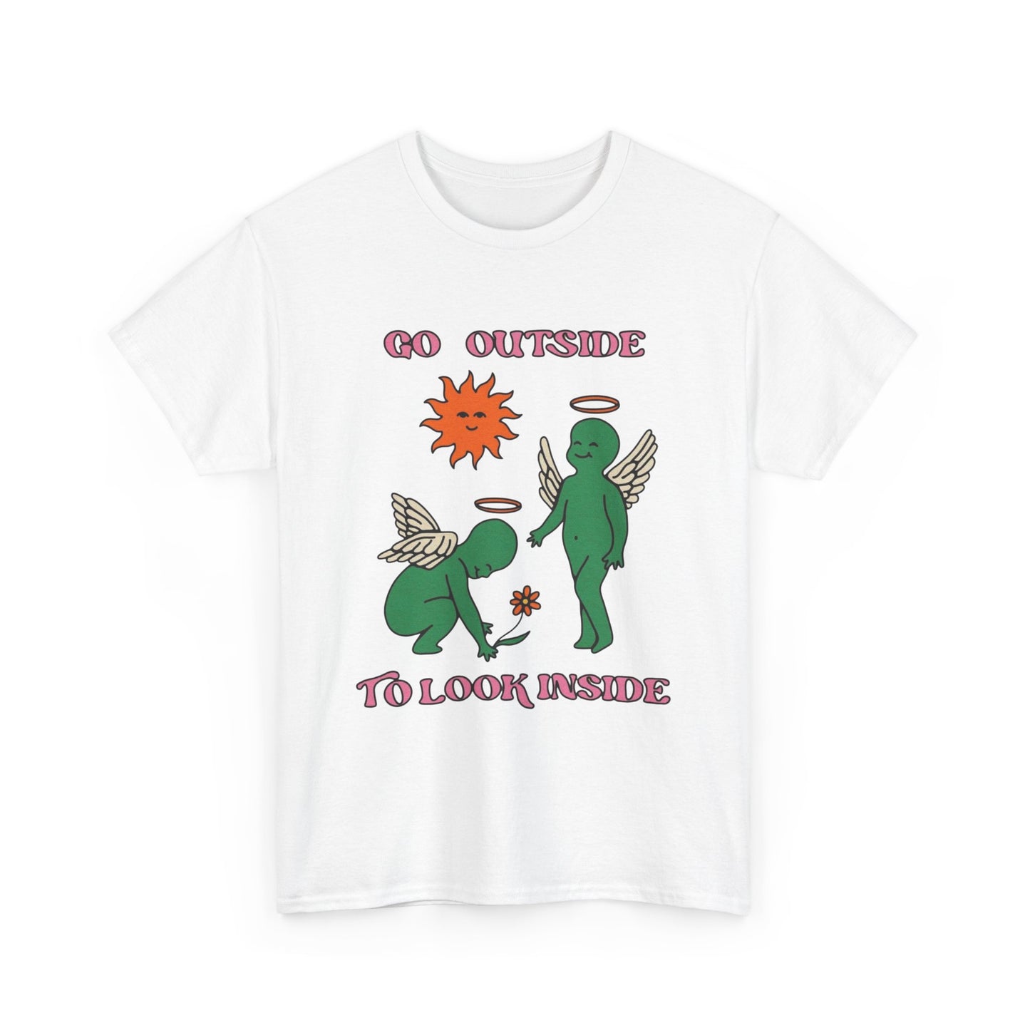Go Outside To Look Inside Graphic T Shirt NEW Adult Unisex Heavy Cotton Tee