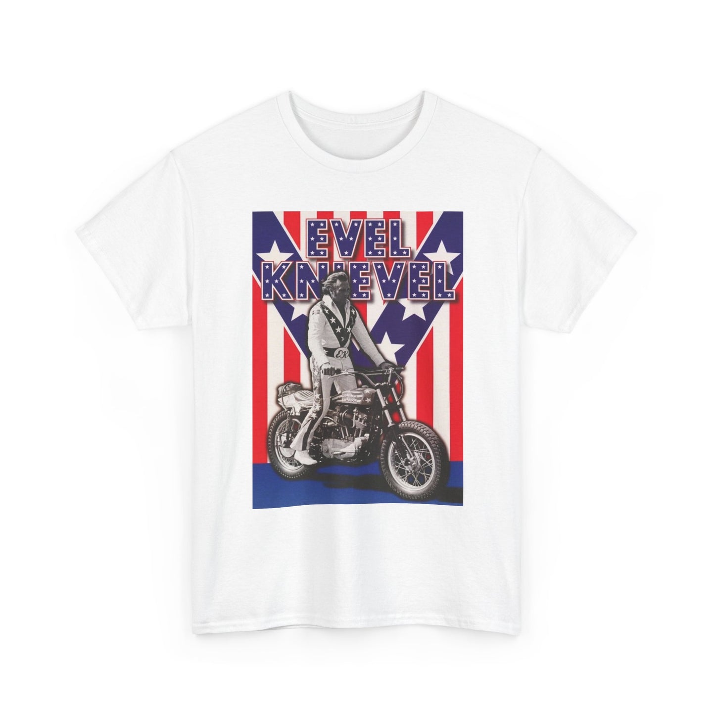 Evel Knievel Motorcycles Graphic T Shirt S-5XL Unisex Heavy Cotton Tee