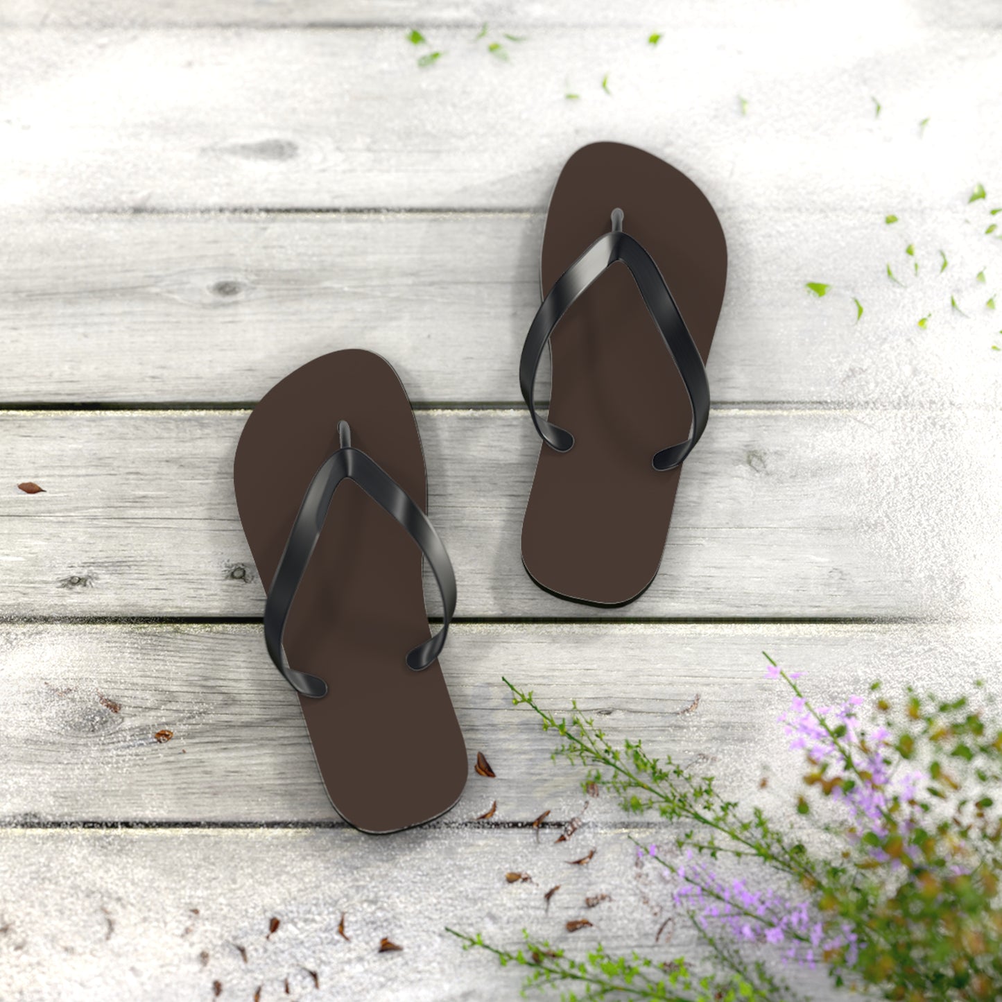 Dark Brown neutral Flip Flops, Sandals Slides, Summer Footwear, Brand New