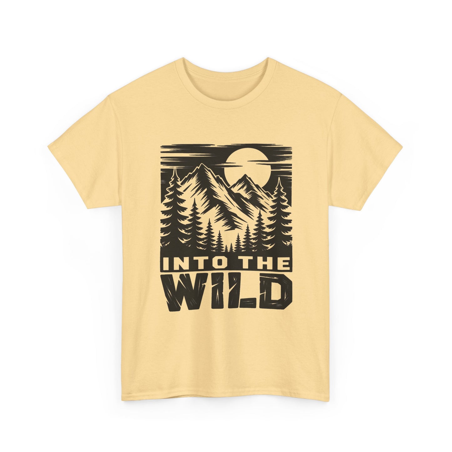 Into The Wild Outdoors Camping Graphic T Shirt Regular Men's Heavy Cotton Tee
