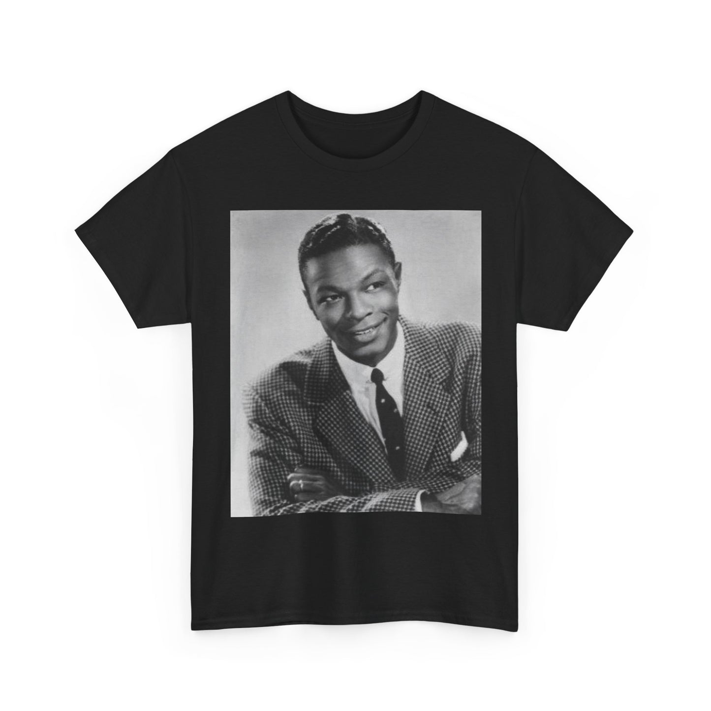 Nat King Cole Tshirt Vintage Head shot retro Unisex Heavy Cotton Tee