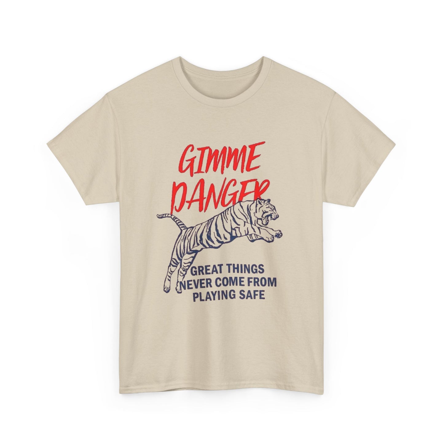 Gimme Danger Tiger Graphic T Shirt NEW Vintage Unisex Heavy Cotton Tee