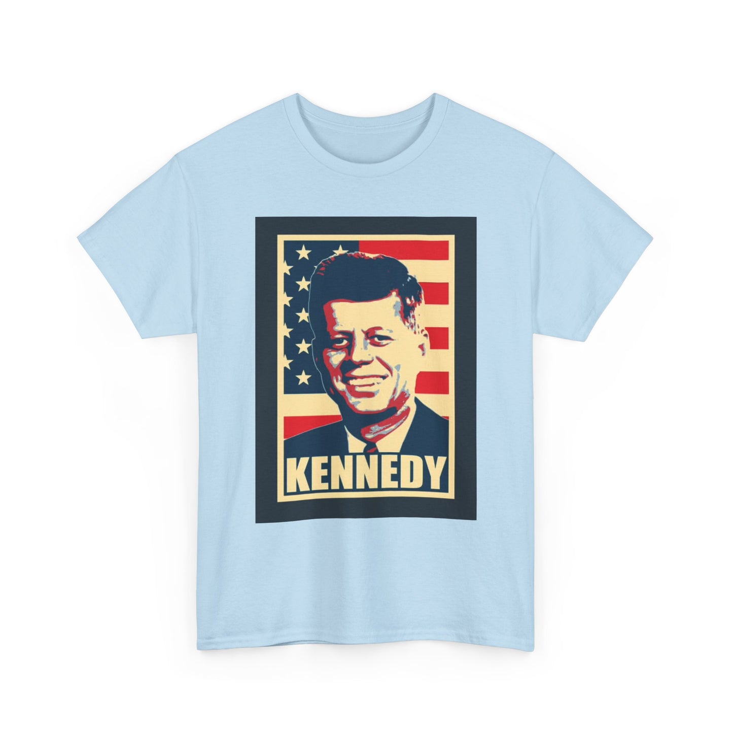 JFK Tshirt John F Kennedy American Flag President Unisex Heavy Cotton Tee