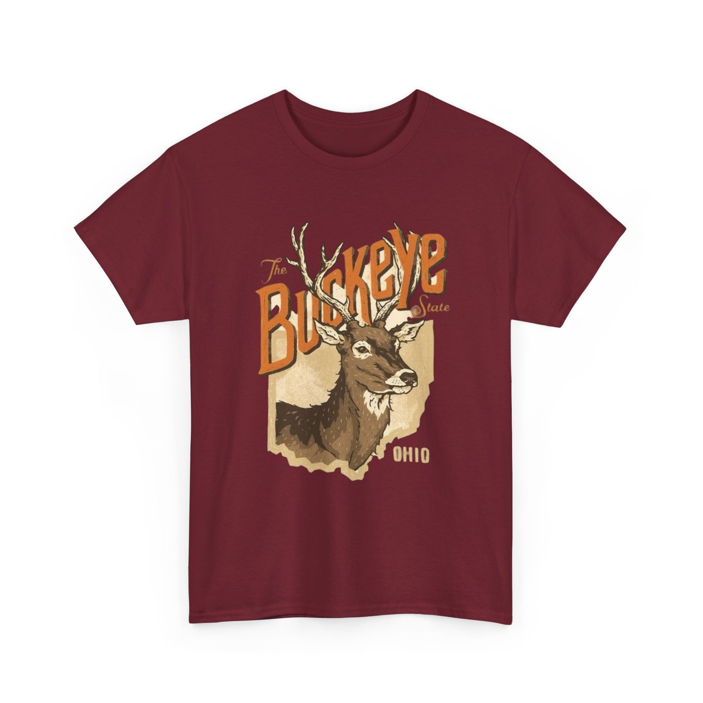 Ohio The Buckeye State Graphic T Shirt Unisex Heavy Cotton Tee