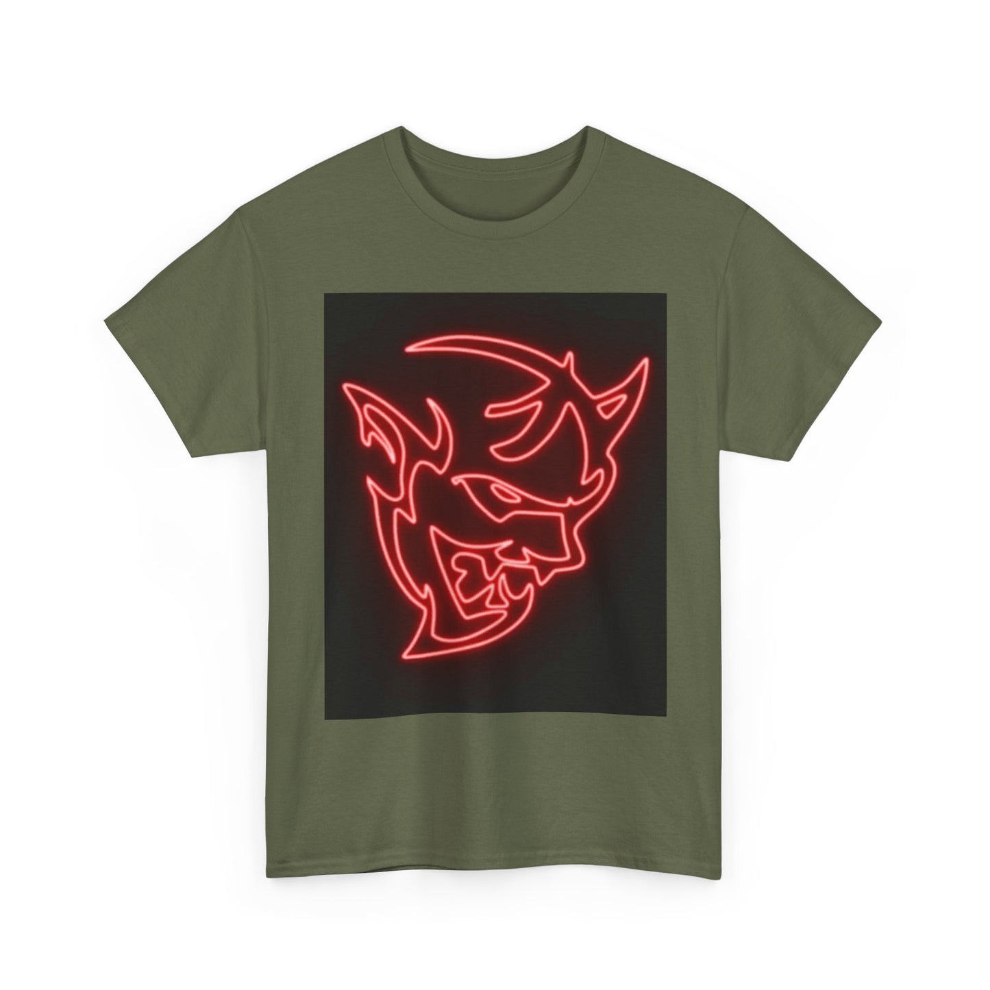 Dodge Demon Tshirt Hellcat Charger Logo Challenger Mopar Unisex Heavy Cotton Tee