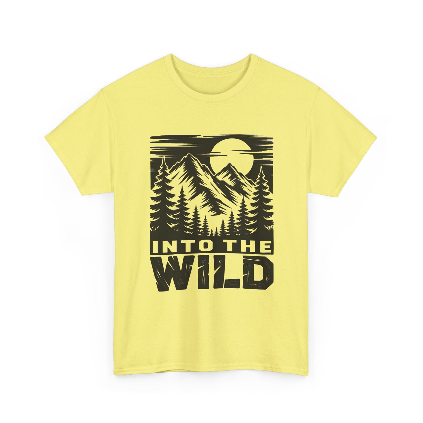 Into The Wild Outdoors Camping Graphic T Shirt Regular Men's Heavy Cotton Tee