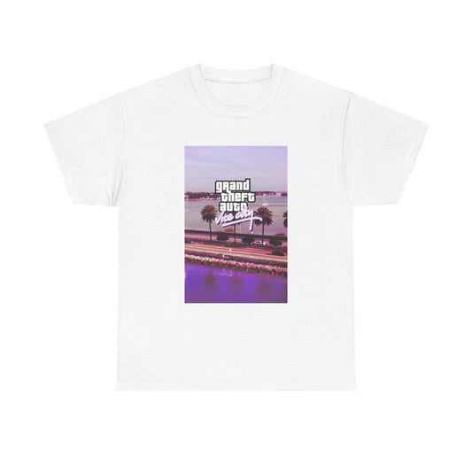 Grand Theft Auto Tshirt Vice City Retro Gaming Graphic Unisex Heavy Cotton Tee 1