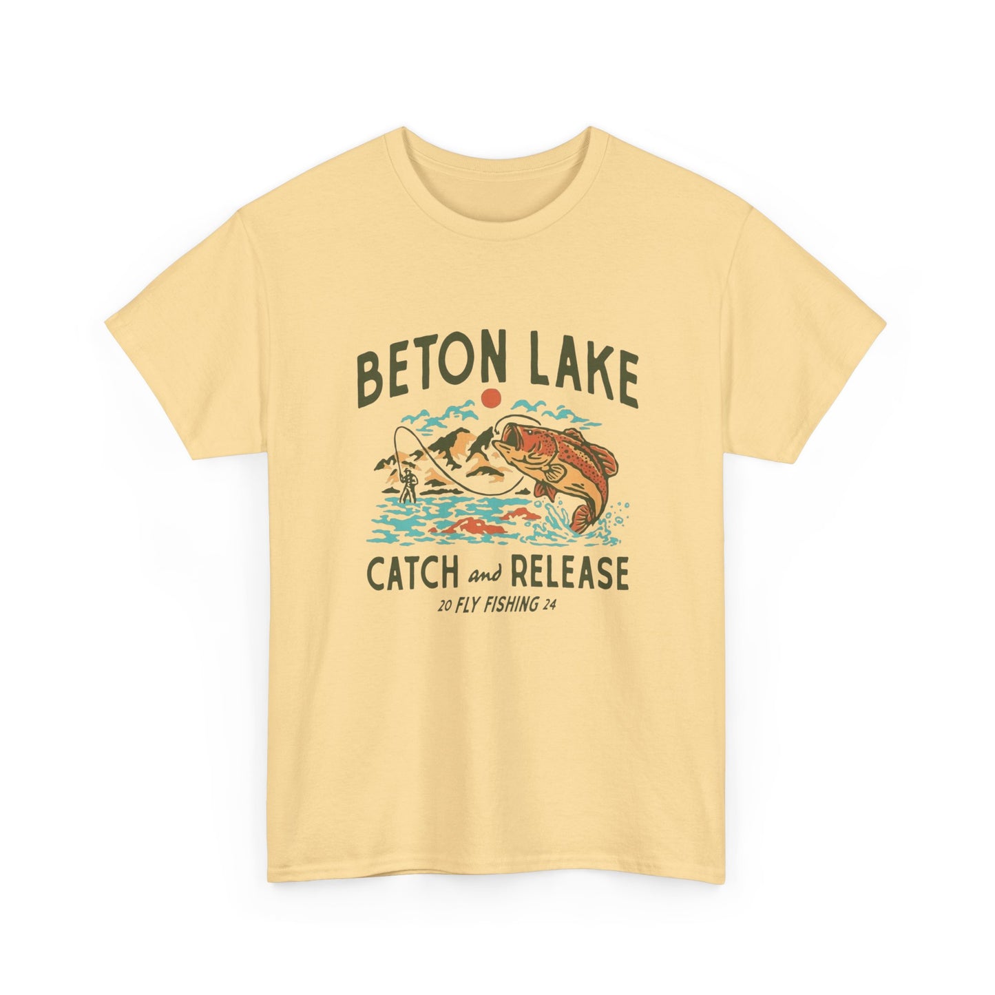 Beton Lake Fishing Graphic T Shirt Unisex Heavy Cotton Tee