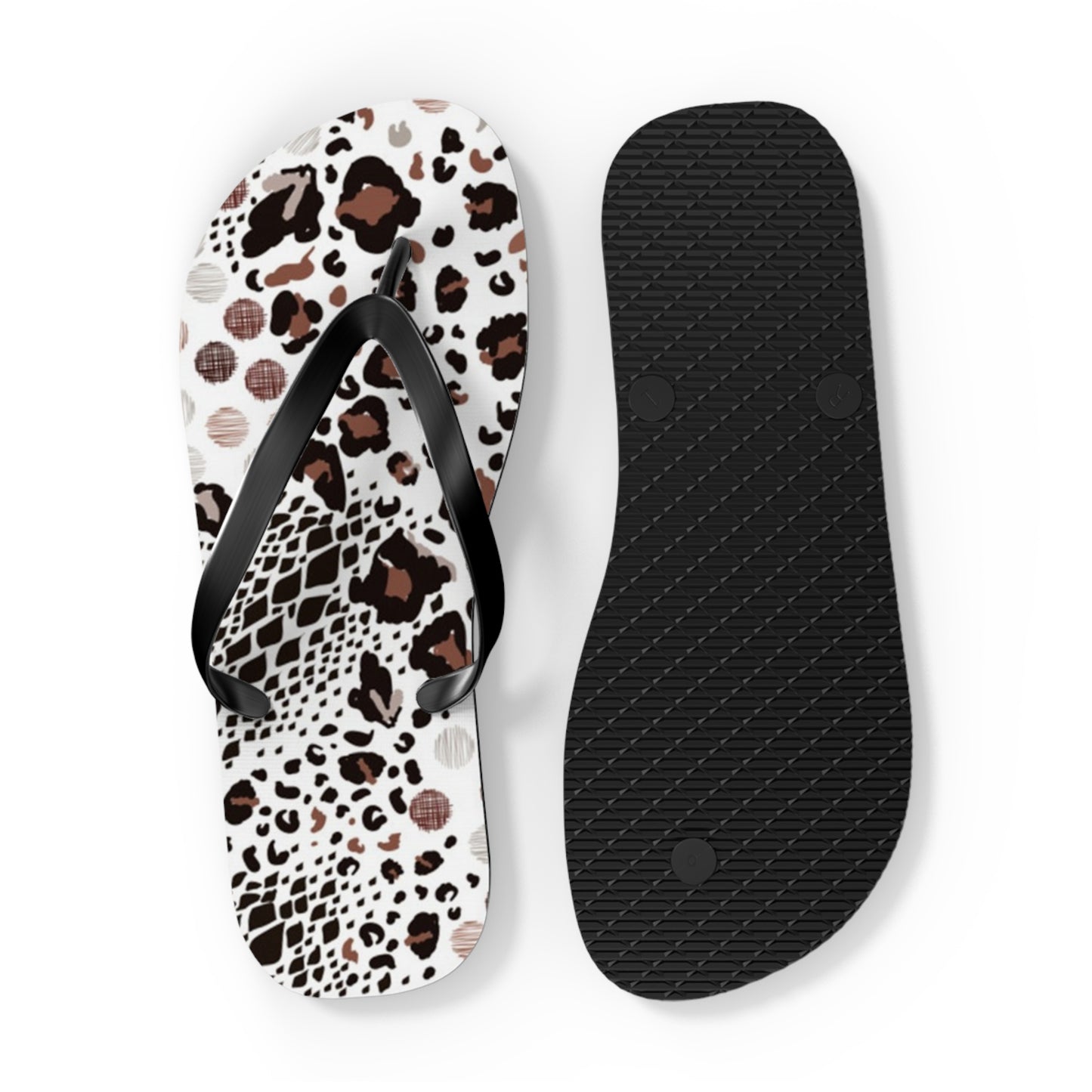 Mixed Animal Print Beach Sandals, Slides for Summer, Flip Flops, Water Resistant