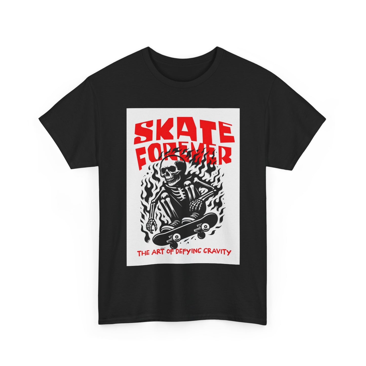 Skate Forever Tshirt Skateboarding Skeleton SB Graphic Unisex Heavy Cotton Tee