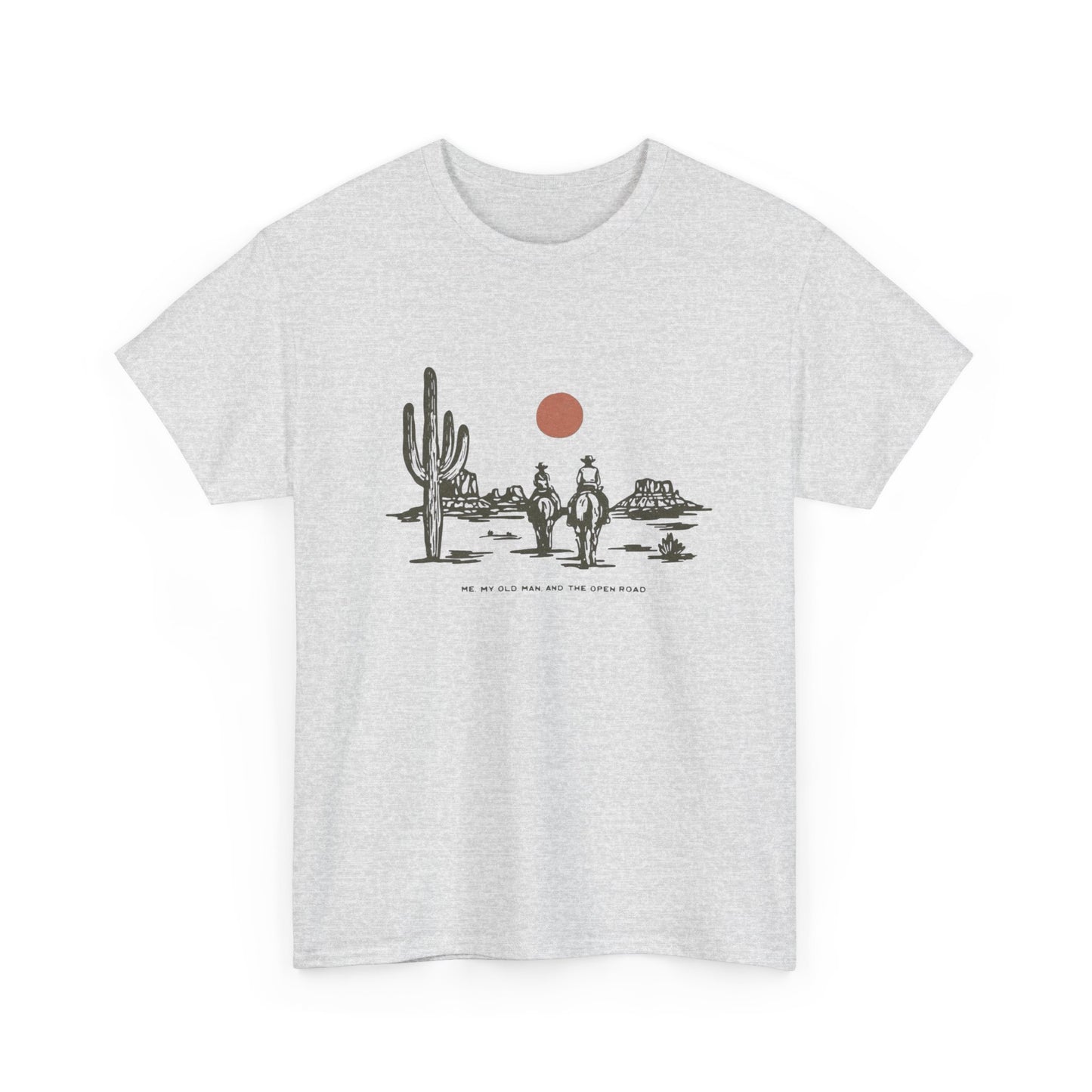 Father And Son Open Road Graphic T Shirt Unisex Heavy Cotton Tee Gift NEW