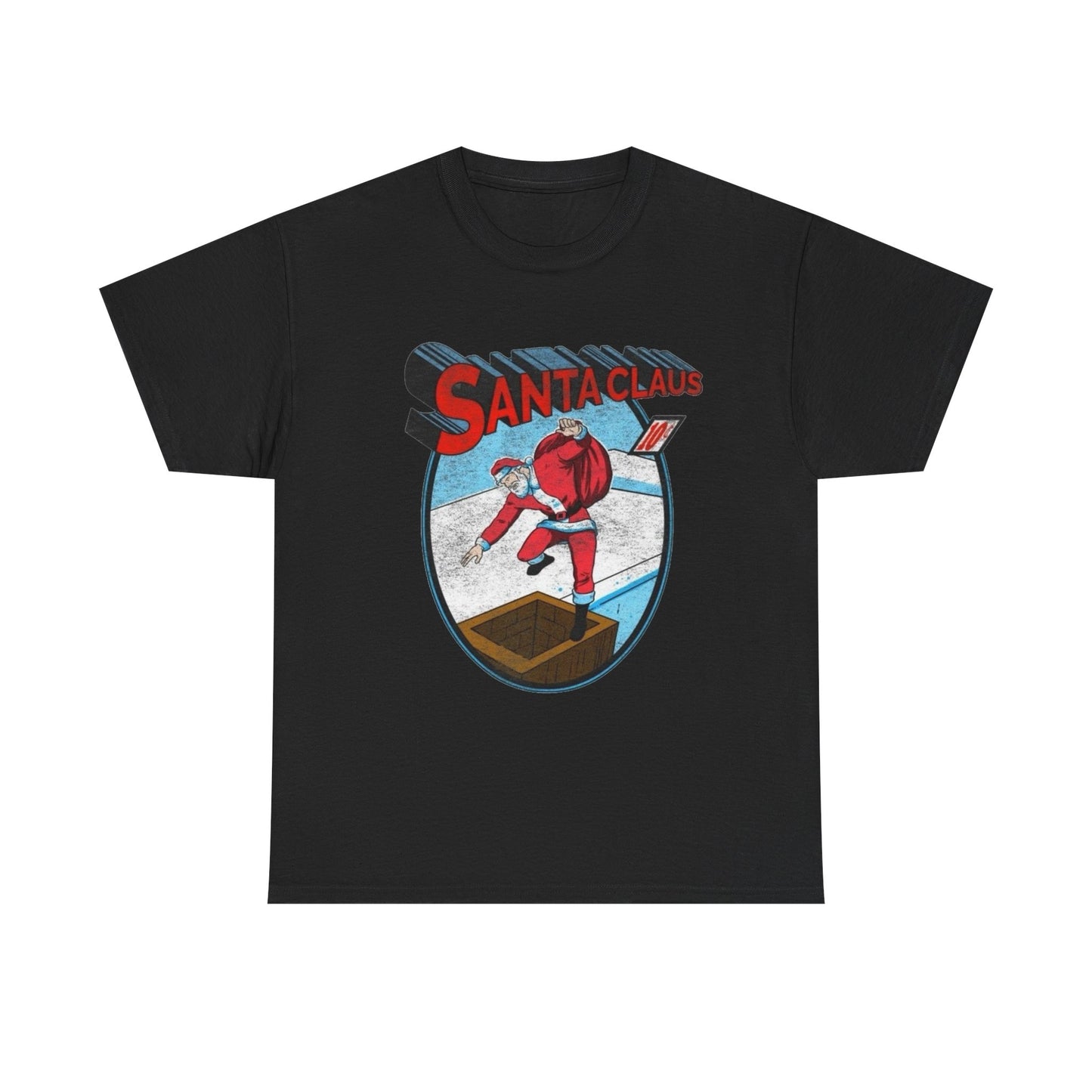Santa Clause Christmas Superhero Graphic T Shirt NEW Unisex Heavy Cotton Tee