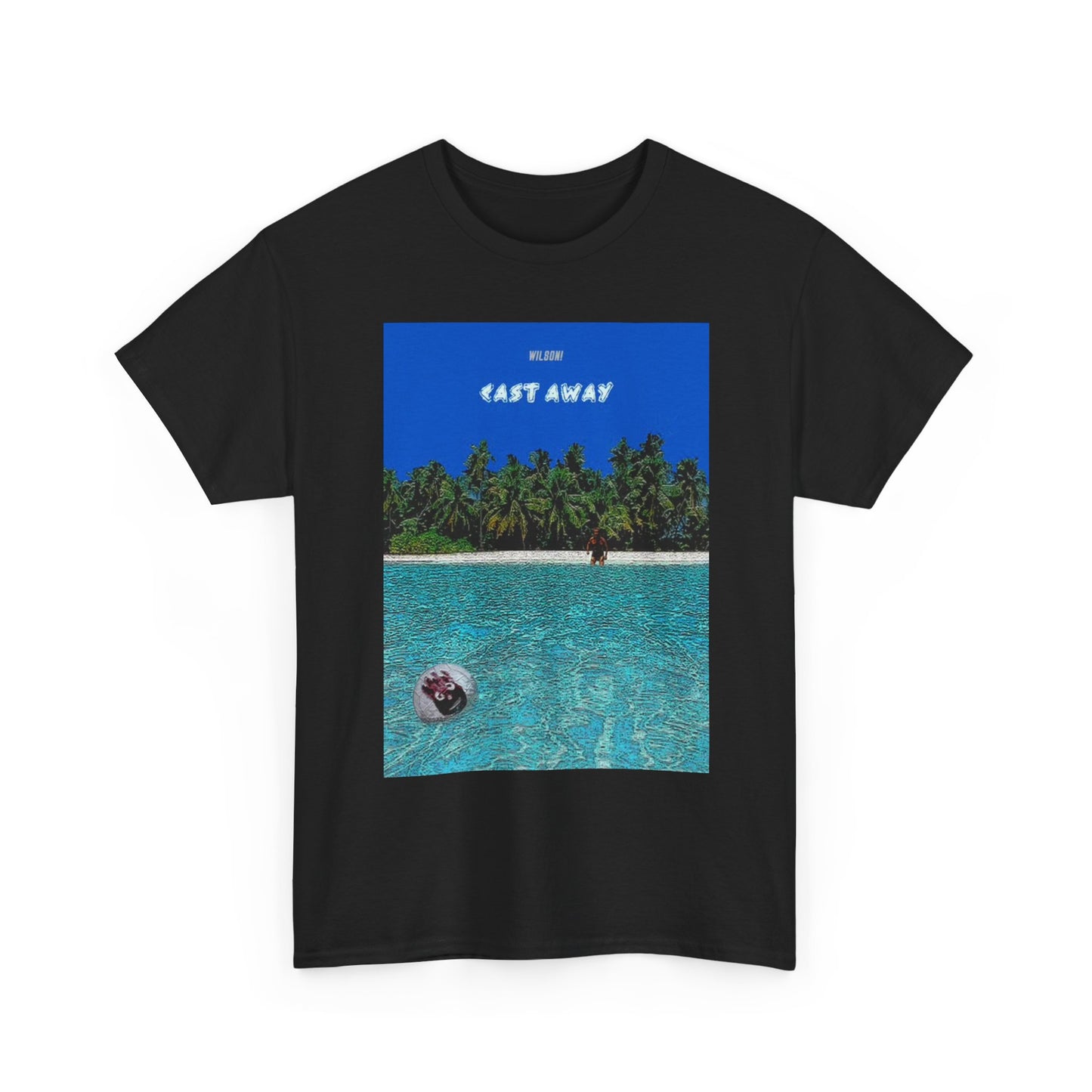 Cast Away Wilson Funny Retro Graphic T Shirt NEW Unisex Heavy Cotton Tee