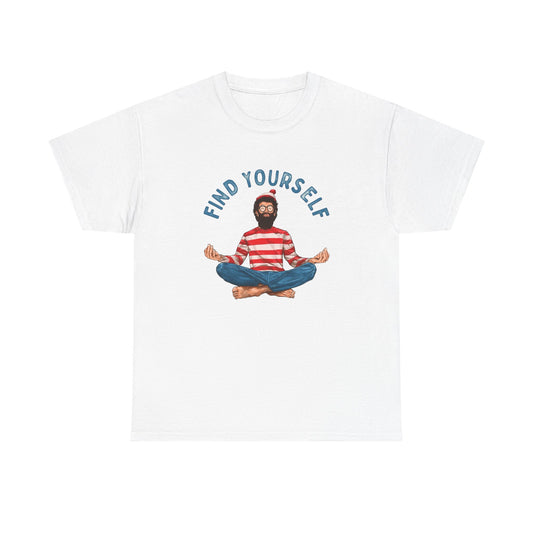 Wheres Waldo Find Yourself Funny Graphic T Shirt NEW ADULT TEE VINTAGE