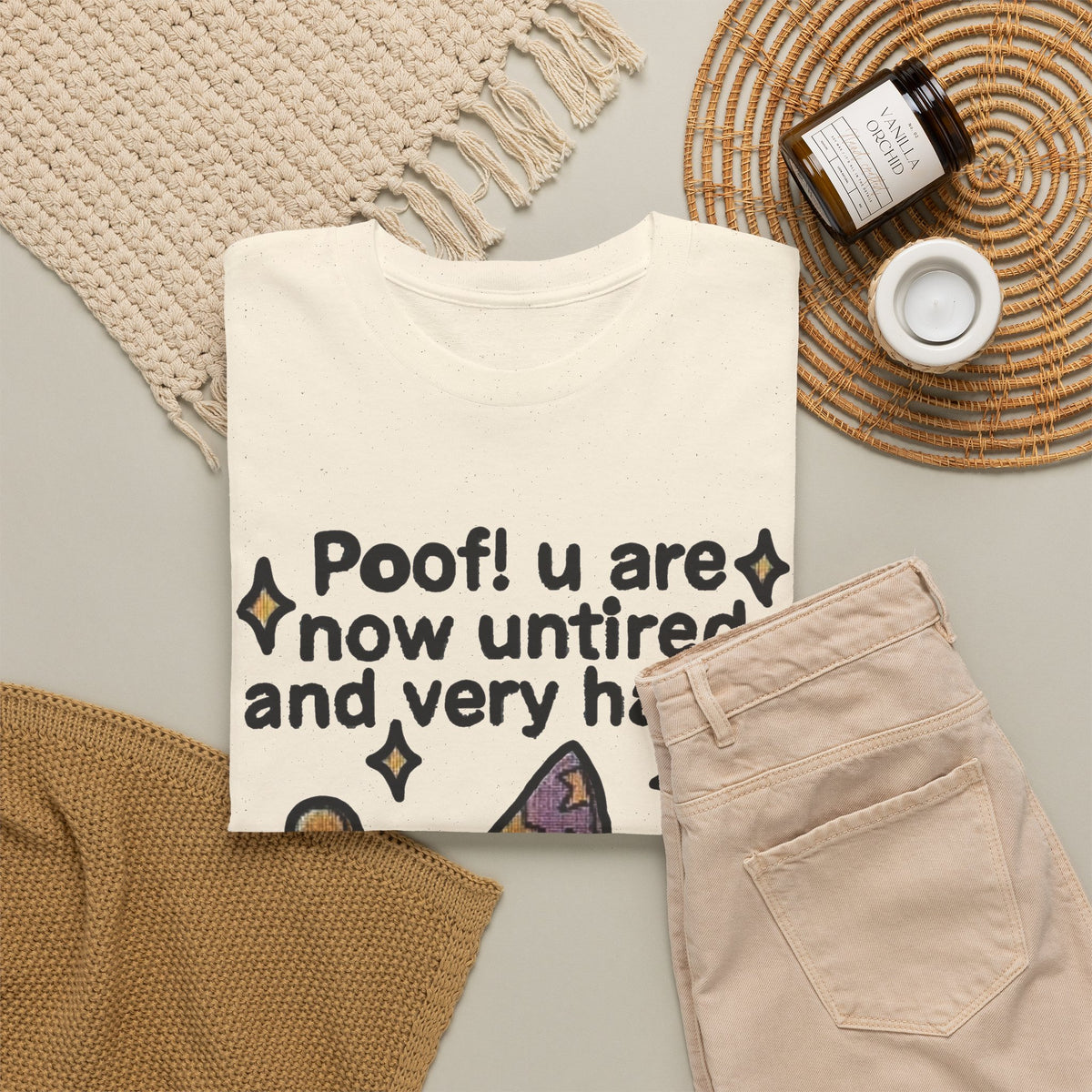 Poof! You Are Now Untired Frog Graphic T-Shirt Men's Graphic Tee Funny