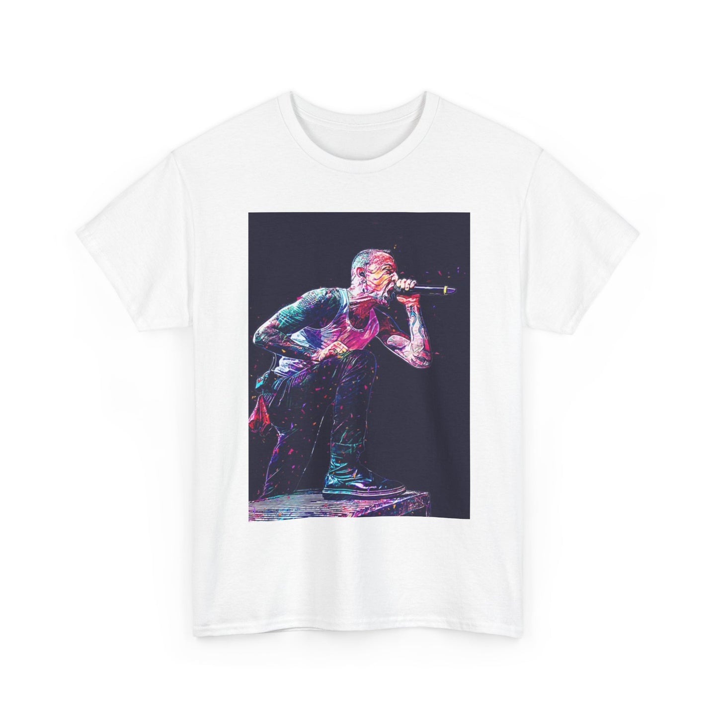 Chester linkin park T-shirt art graphic retro vintage Unisex Heavy Cotton Tee