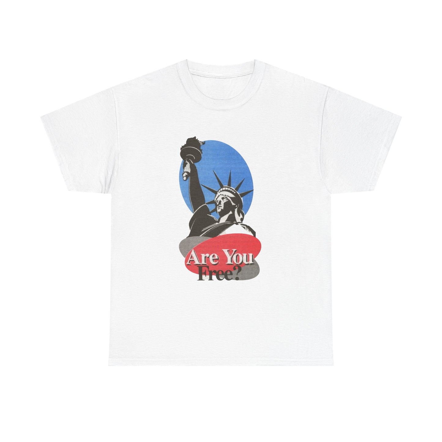 Are You Actually Free American Statue Of Liberty Graphic T Shirt Heavy Cotton