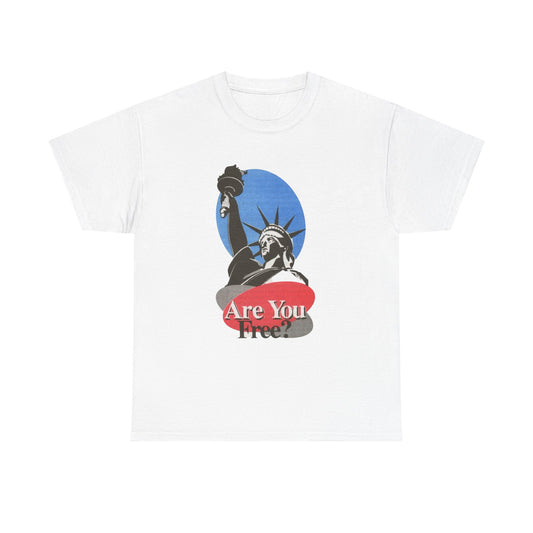 Are You Actually Free American Statue Of Liberty Graphic T Shirt Heavy Cotton