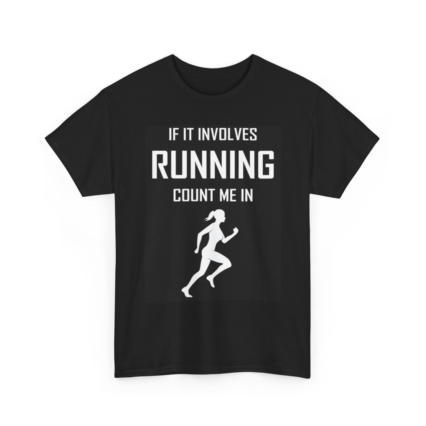 If It Involves Running T Shirt BRAND NEW Apparel Unisex Heavy Cotton Tee