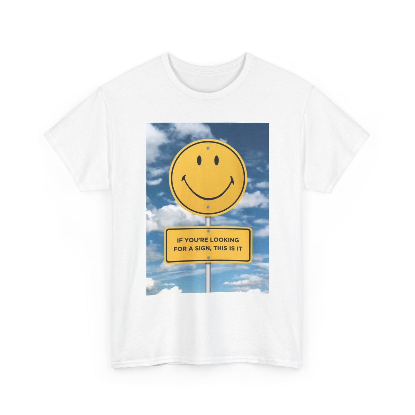 Be Happy Smiley Face Graphic T Shirt Funny Gift Unisex Heavy Cotton Tee