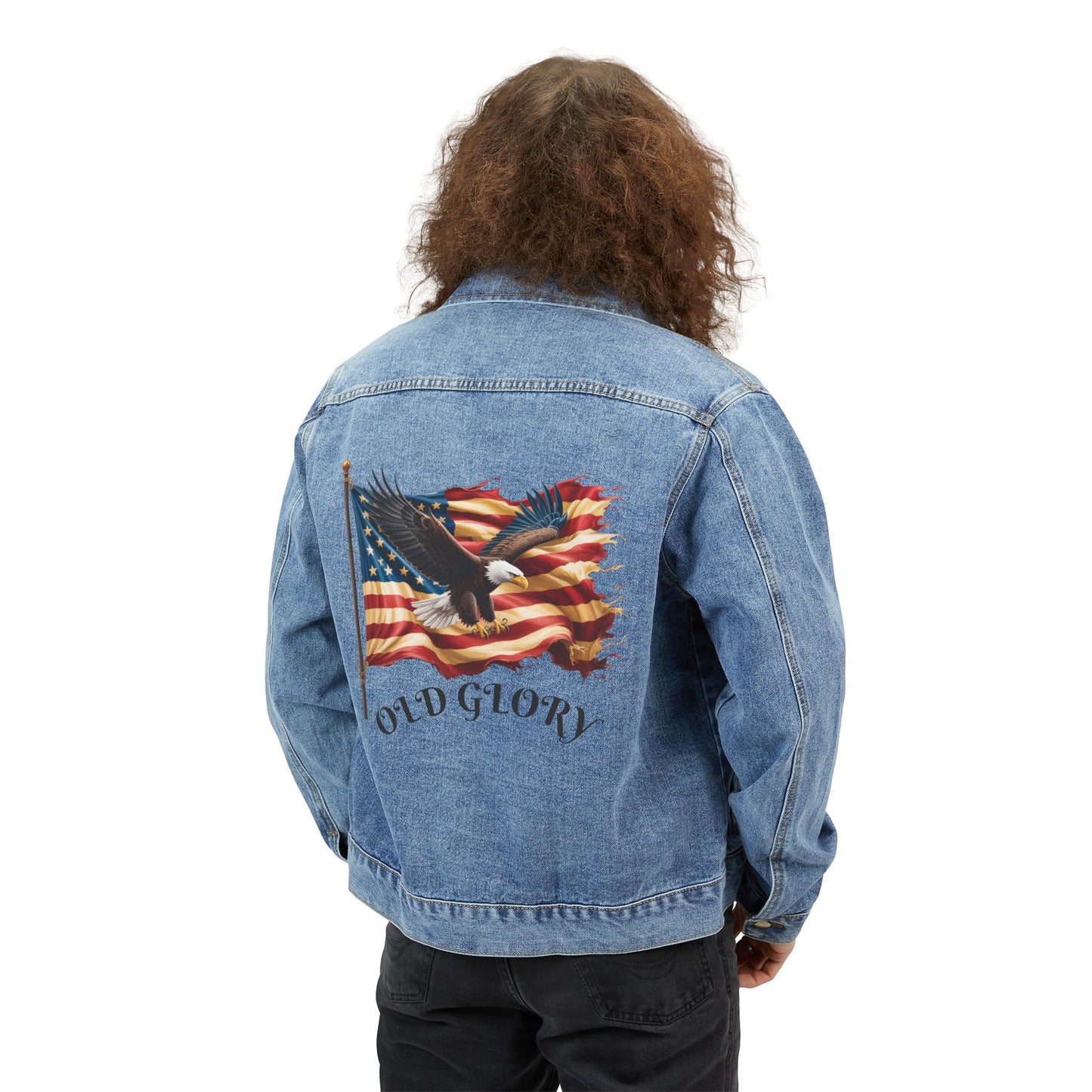 Old Glory American Flag Jean Jacket Men's Denim Jacket