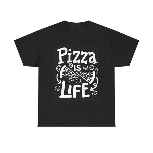 Pizza Is Life Graphic T Shirt Funny Pizza Graphic NY Unisex Heavy Cotton Tee