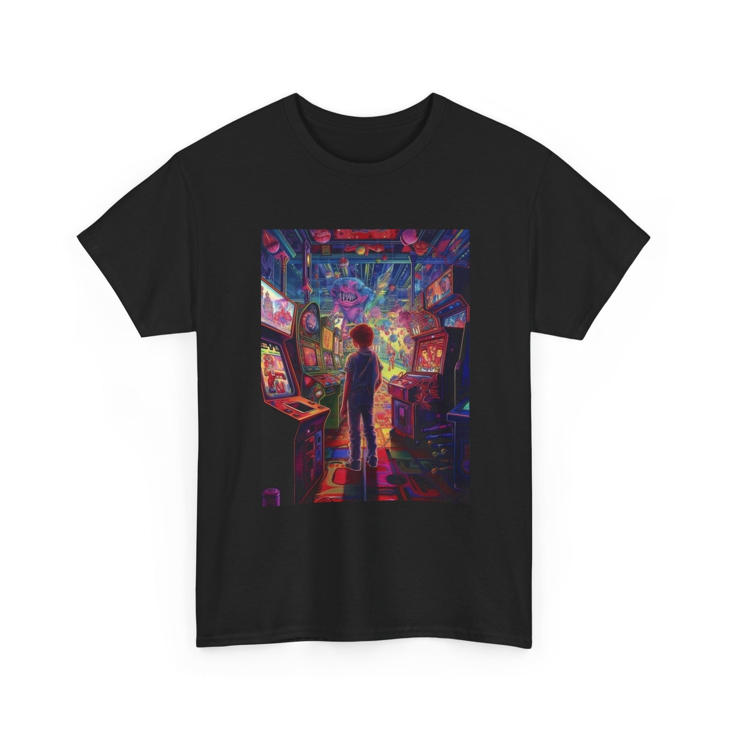 Retro Arcade Graphic Tshirt Nostalgia Gaming 90s Kids Unisex Heavy Cotton Tee