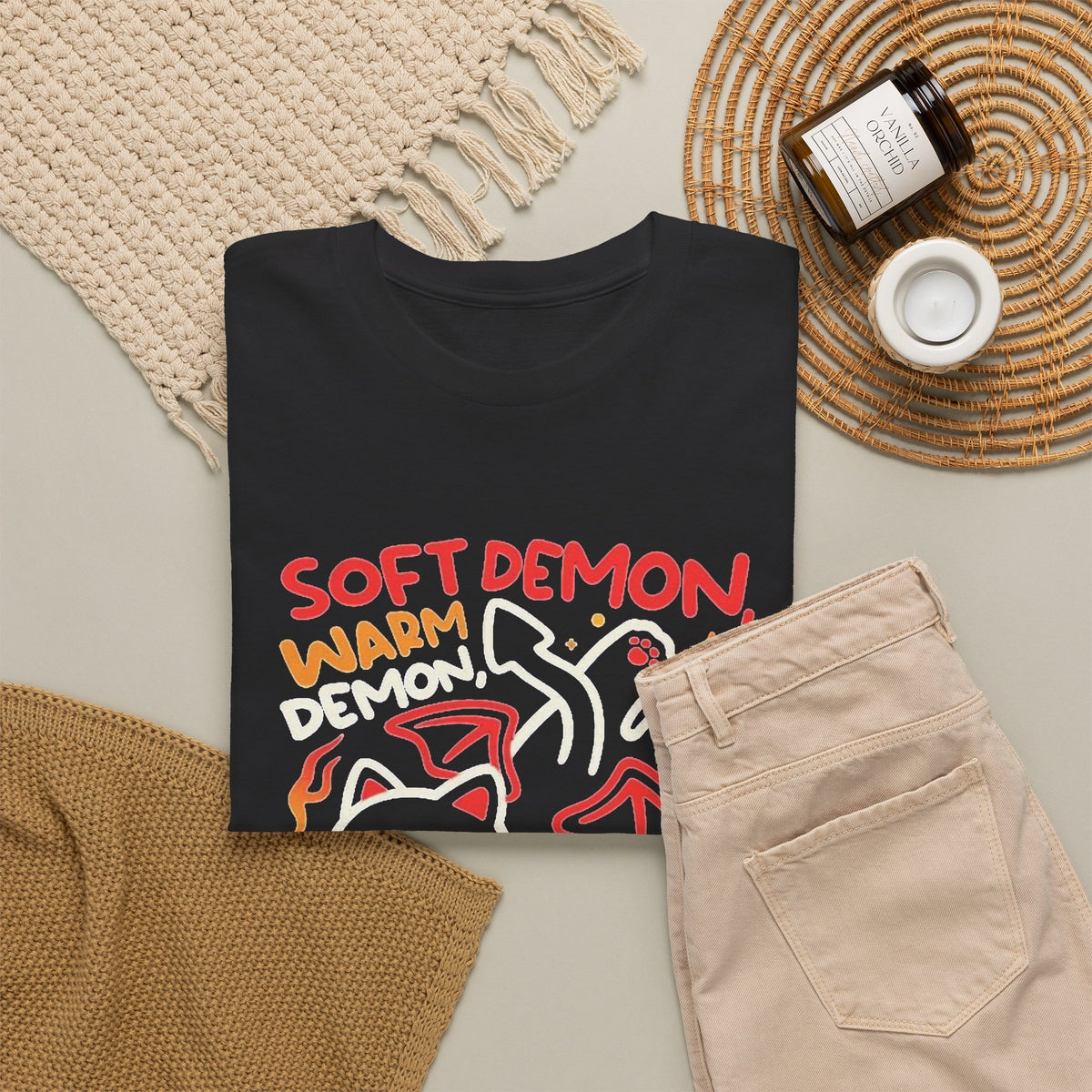 Soft Demon Little Ball of Hate Cat Graphic T-Shirt Men's Graphic Tee