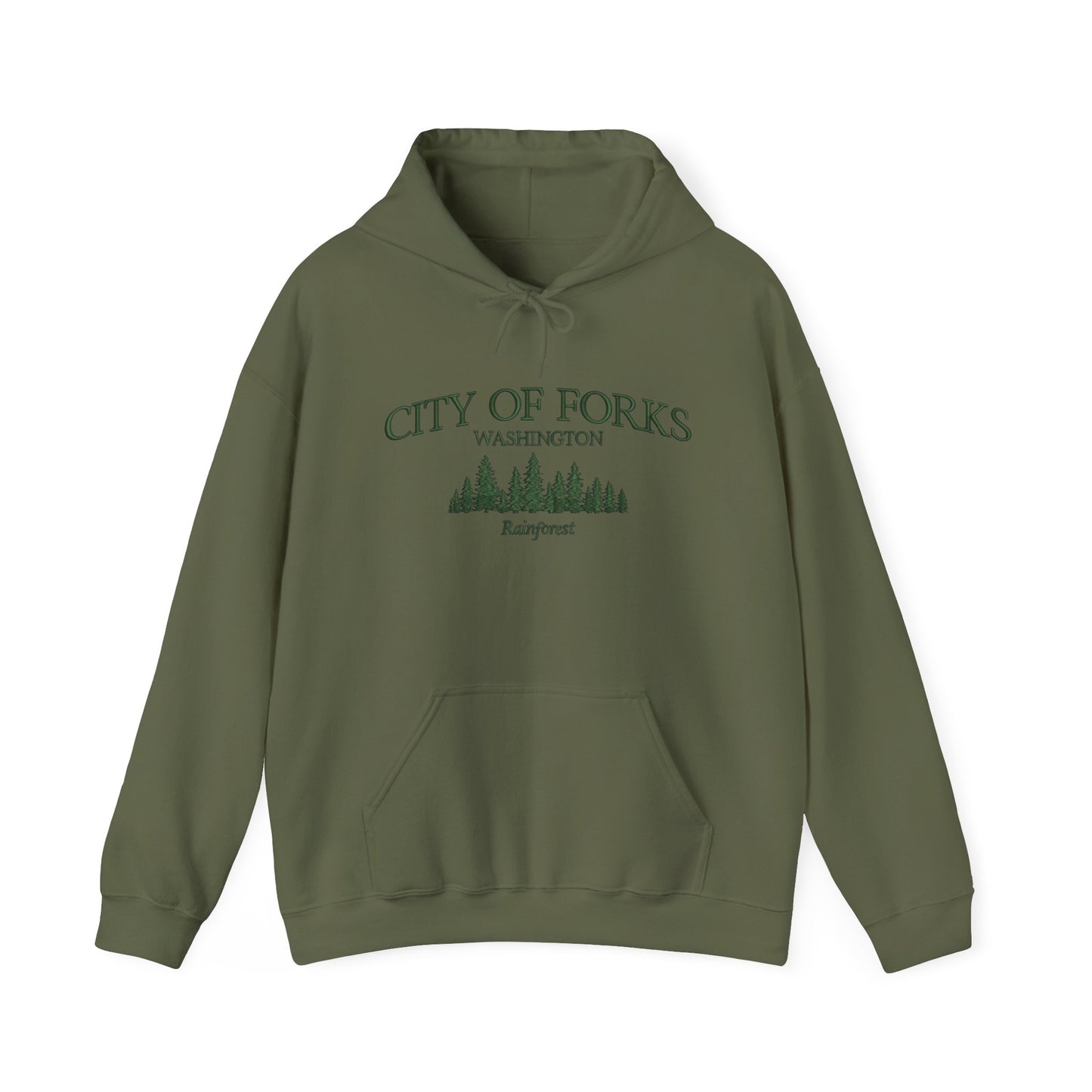 City Of Forks Washington Graphic Hoodie Heavy Blend Sweatshirt NEW
