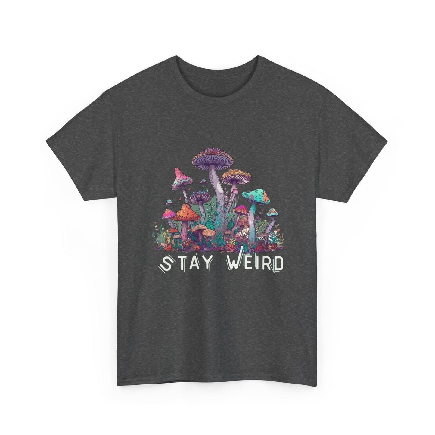 Trippy Mushroom Hunter Tshirt Mystical Graphic Vibe Unisex Stay Weird Retro