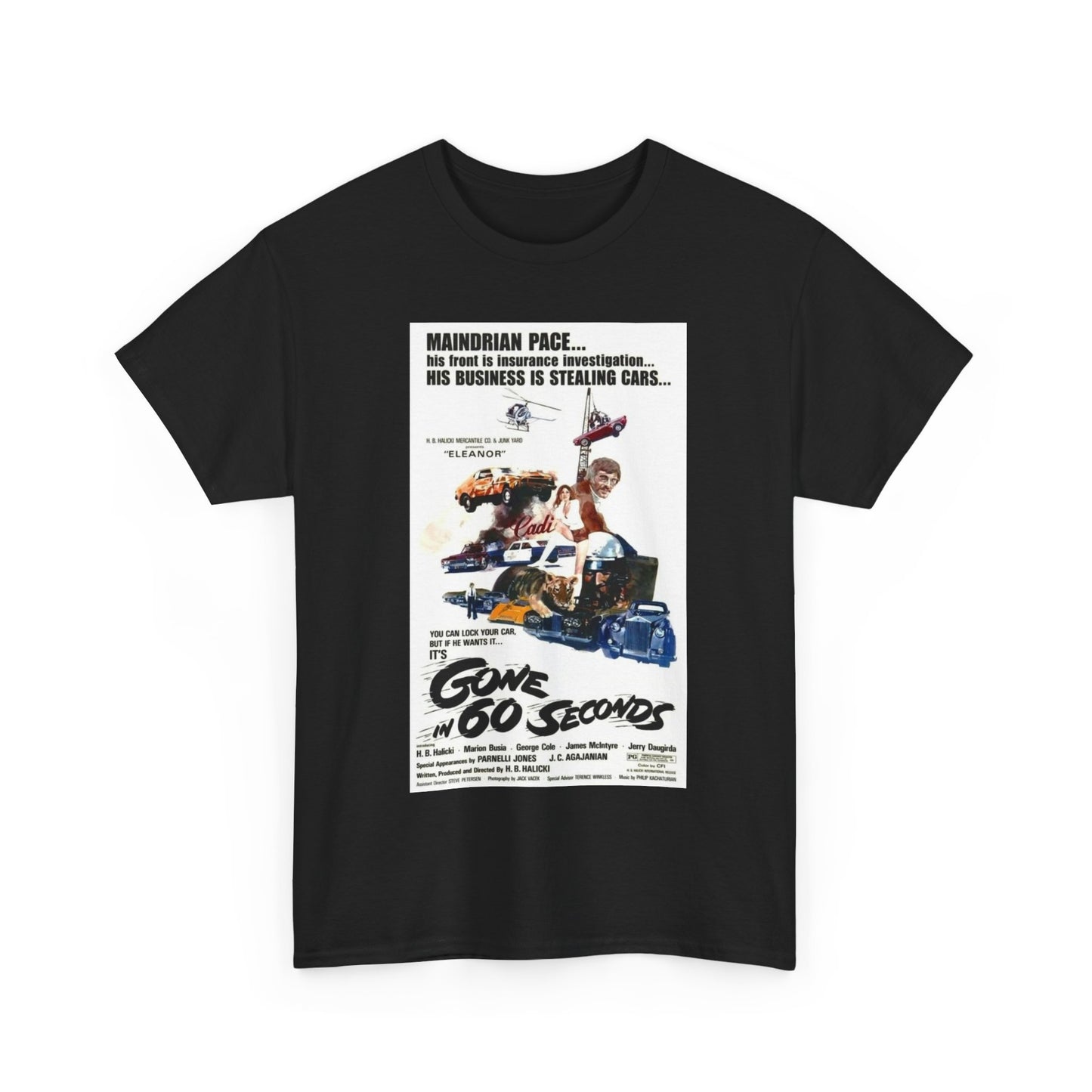 Gone In 60 seconds Tshirt Vintage movie poster Unisex Heavy Cotton Tee