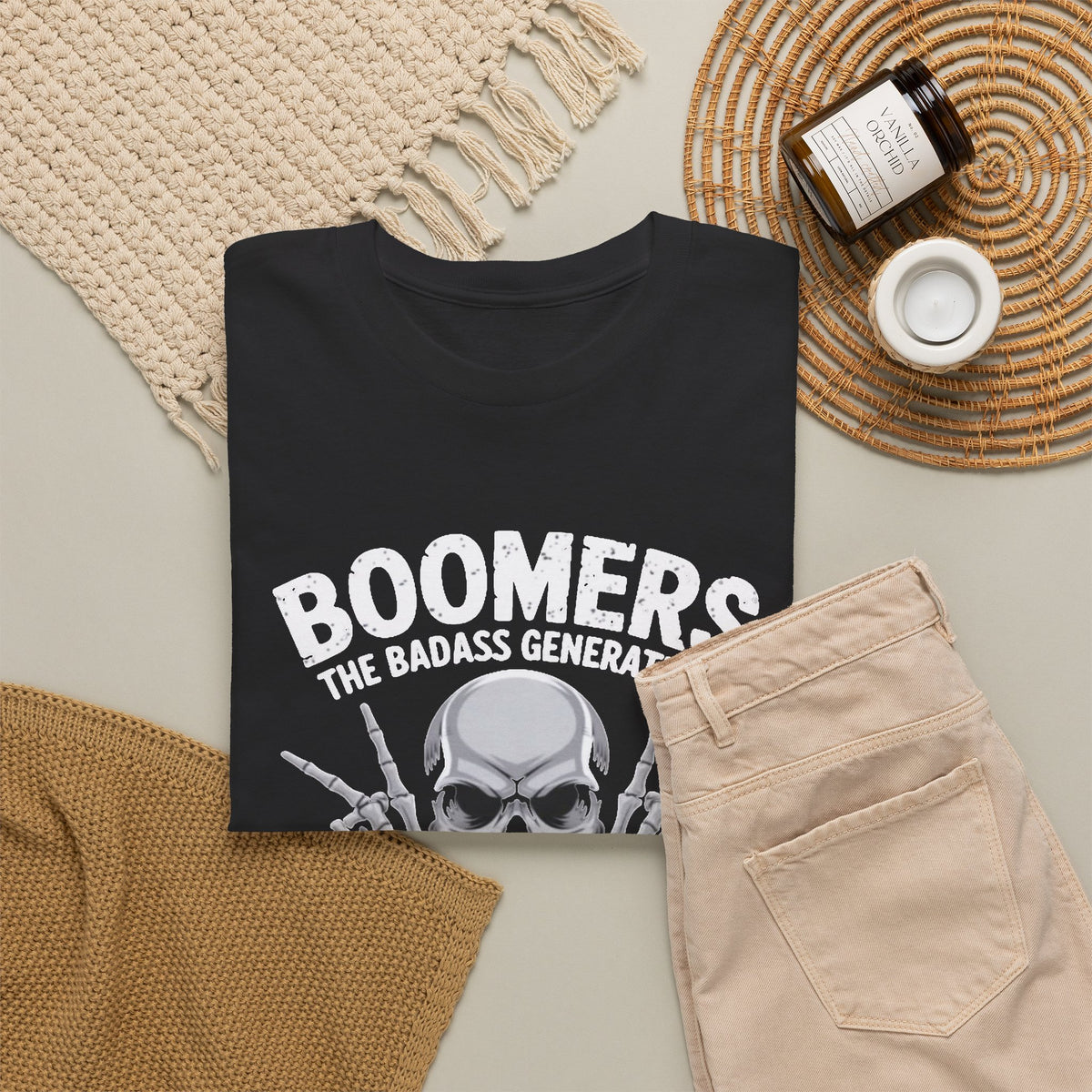 Boomers The Badass Generation Skull Graphic T-Shirt Men's Graphic Tee
