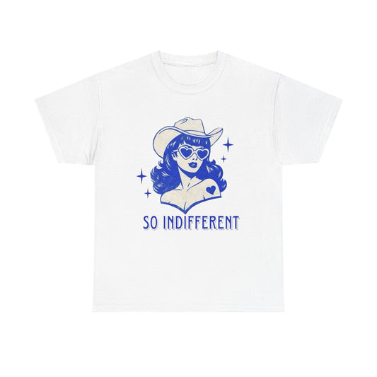 So Indifferent Cowgirl Vintage Graphic T-Shirt, Unisex Cotton Shirt