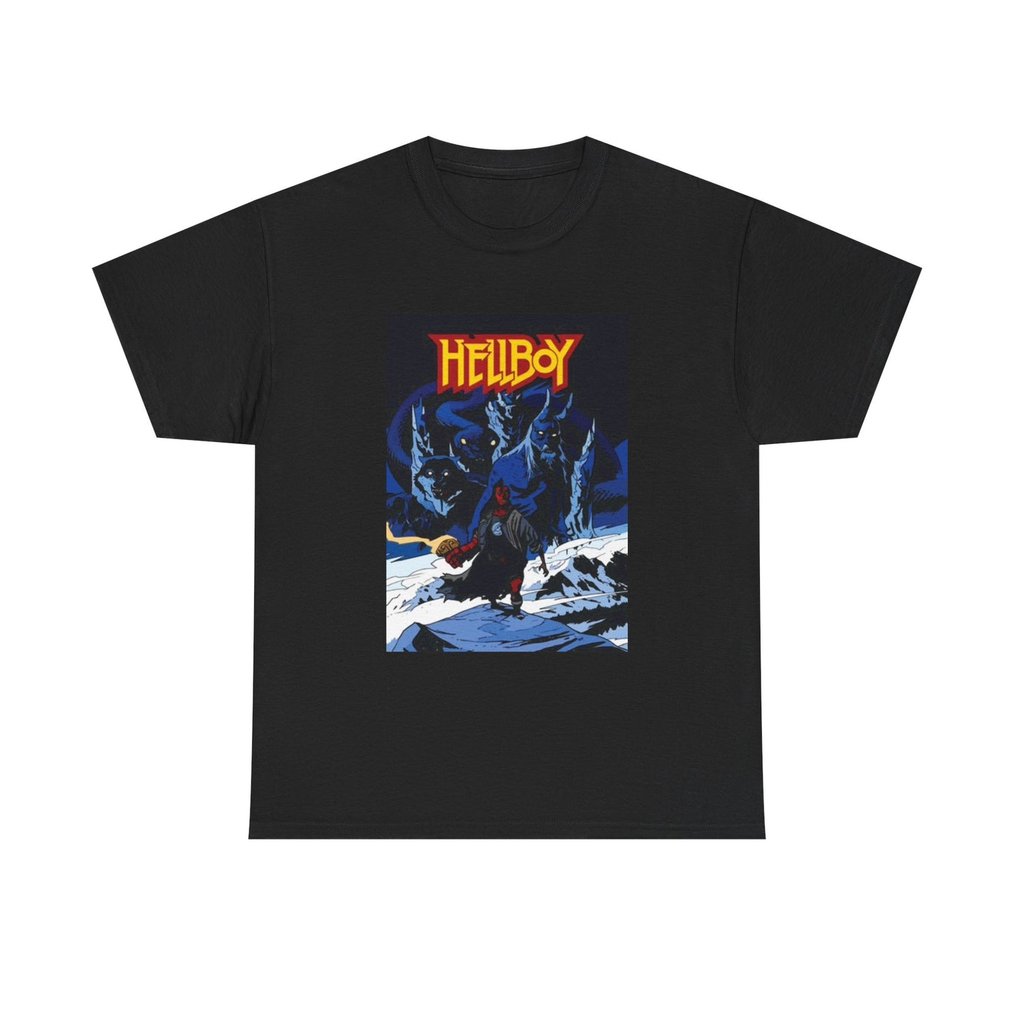 Hellboy Movie Poster Shirt Retro Cartoon Graphic Unisex Heavy Cotton Tee