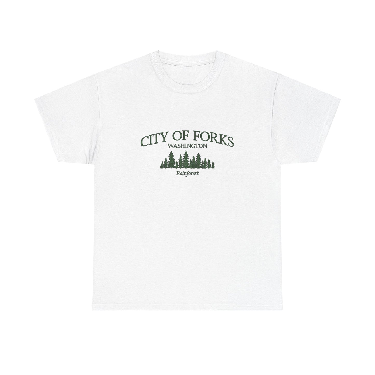 City Of Forks Washington Graphic T Shirt NEW Unisex Heavy Cotton Tee