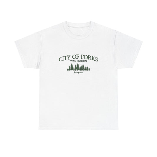 City Of Forks Washington Graphic T Shirt NEW Unisex Heavy Cotton Tee