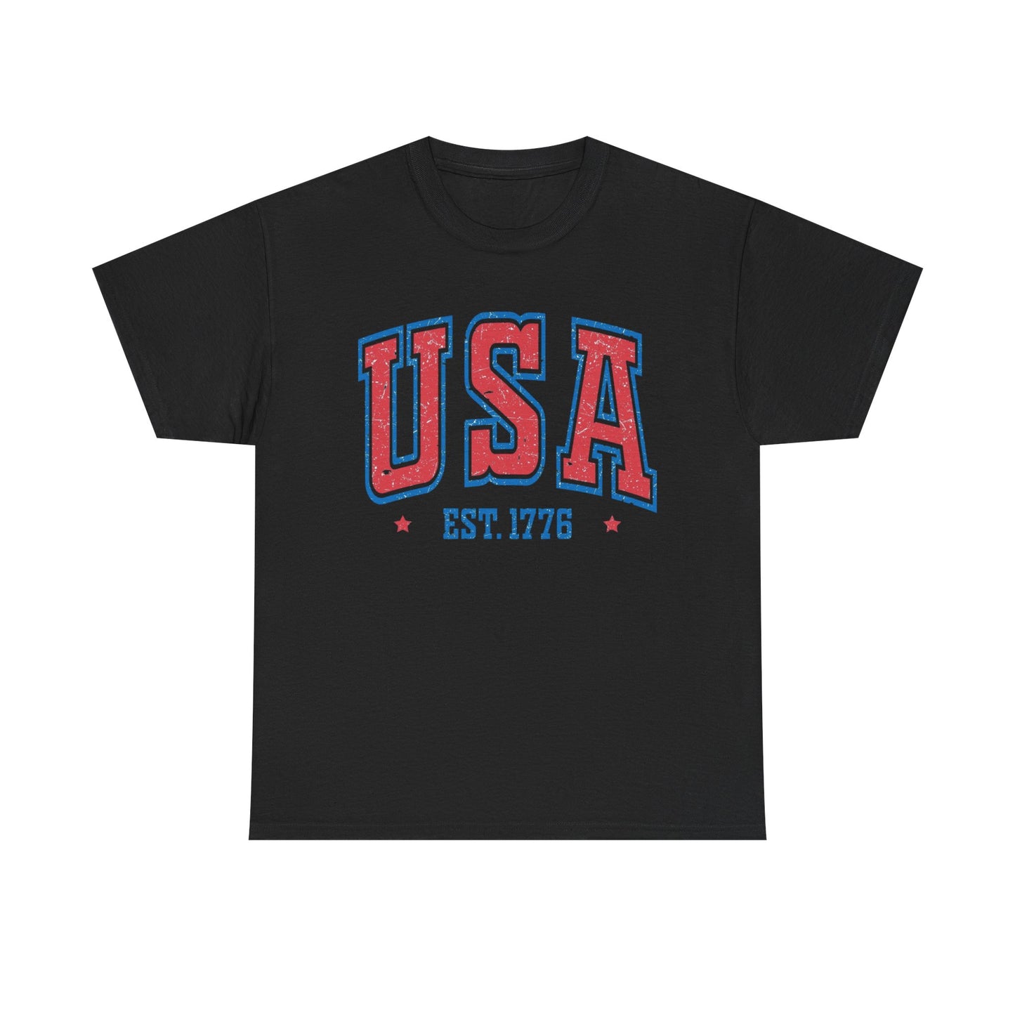 USA 1776 American Flag Graphic T Shirt NEW GIFT Unisex Heavy Cotton Tee Retro
