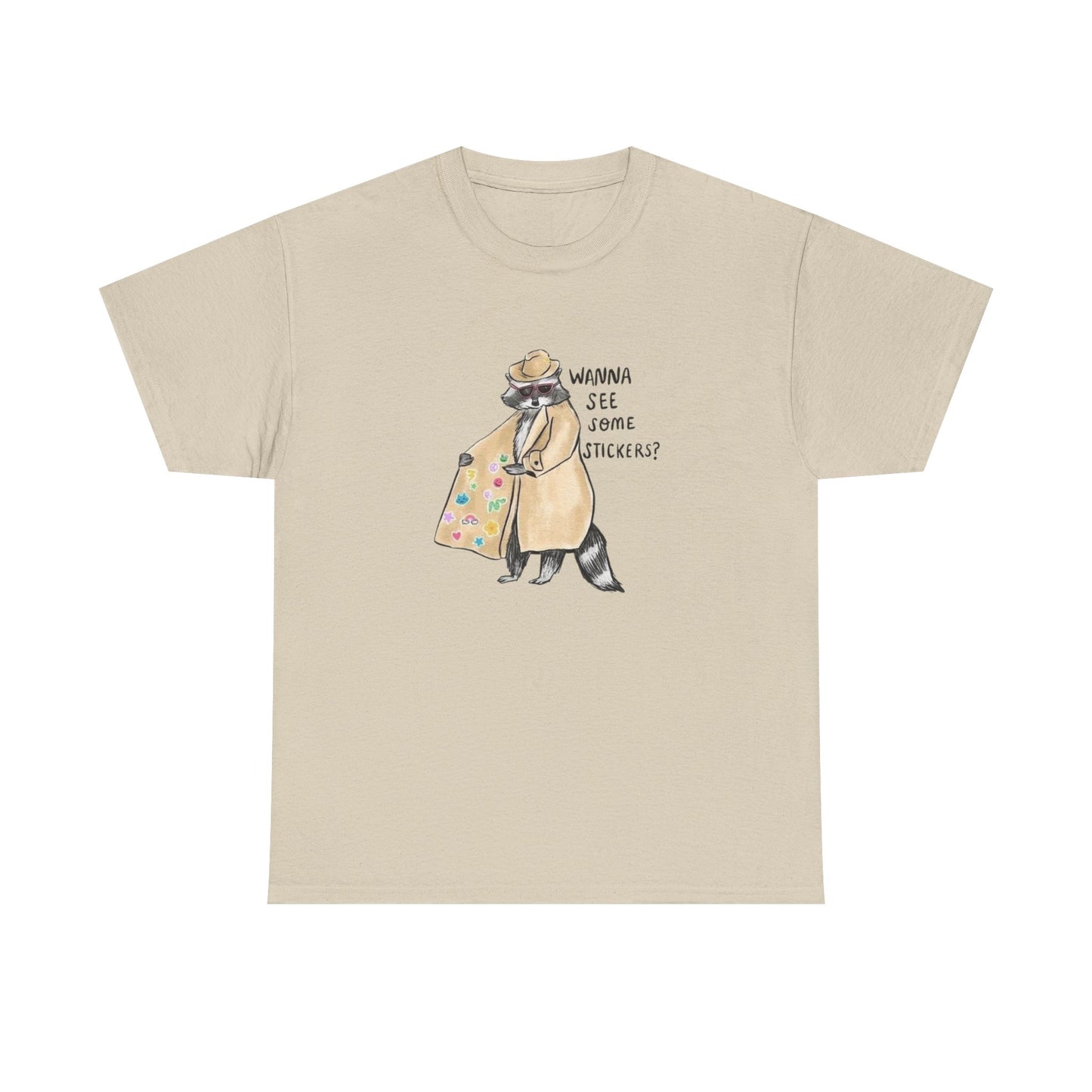 Funny Raccoon Graphic T Shirt Unisex Heavy Cotton Tee