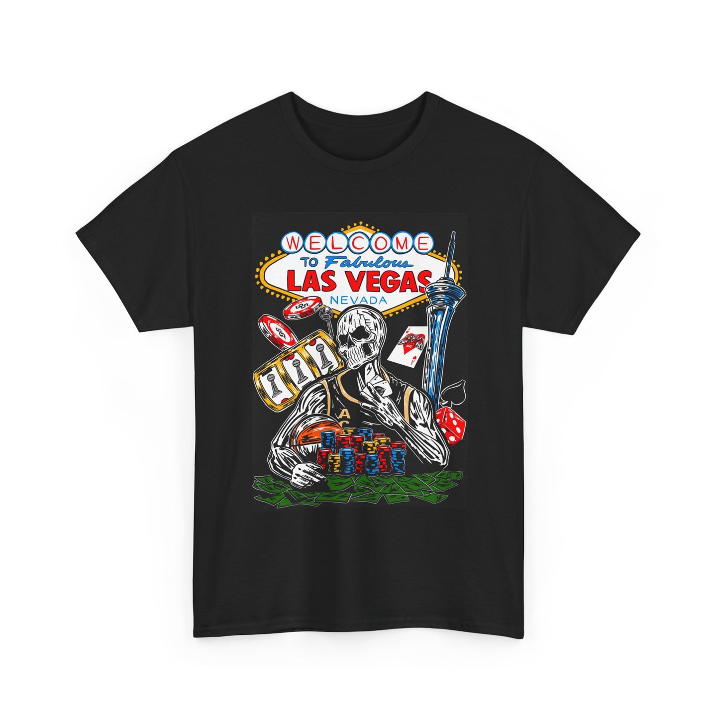 Welcome To Las Vegas Graphic T Shirt Vintage Casino Unisex Heavy Cotton Tee