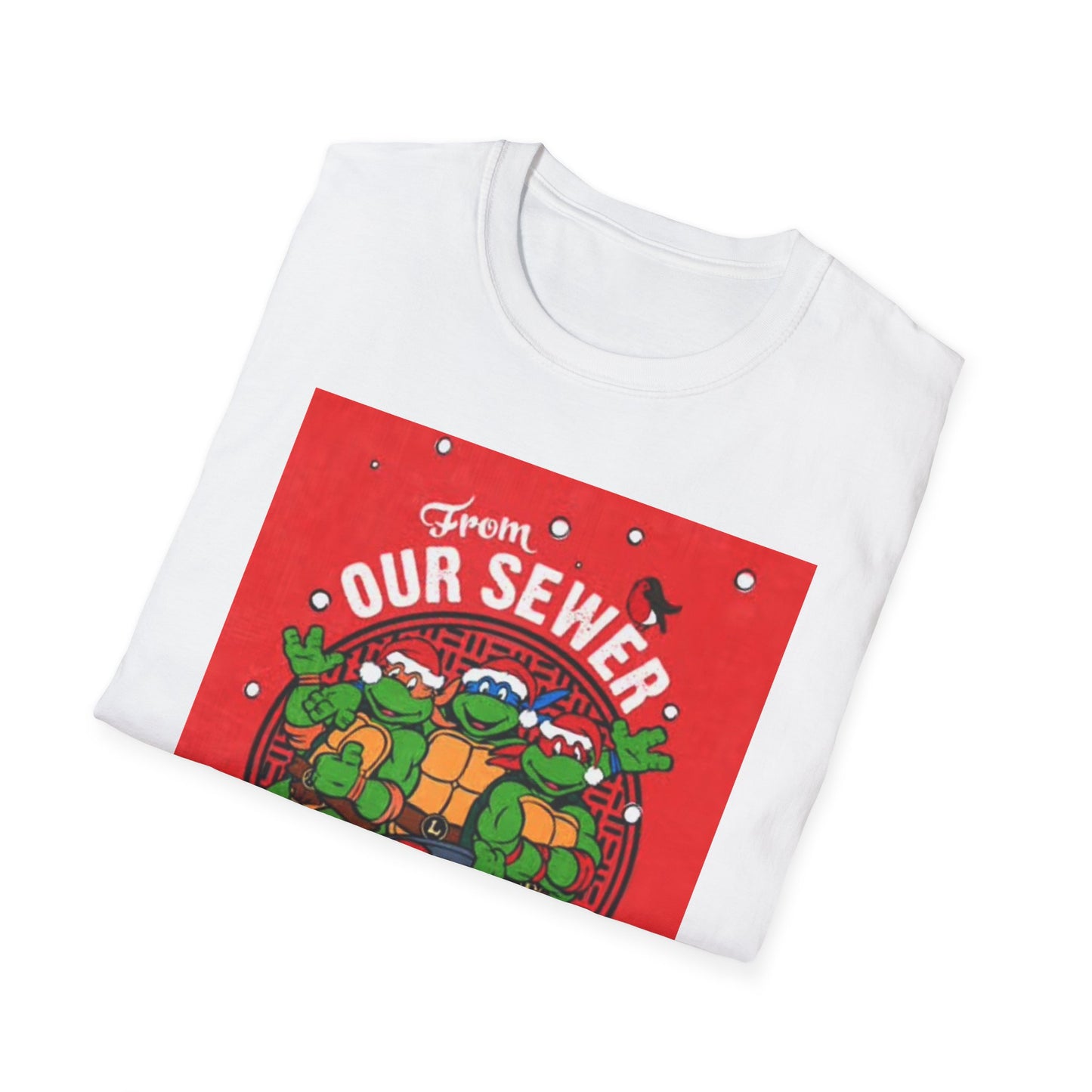 Christmas Turtles Graphic T Shirt Funny Retro Holidays Unisex Softstyle T-Shirt